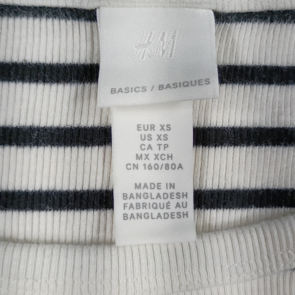 H&M Striped Ribbed Top XS - Picture 2 of 4
